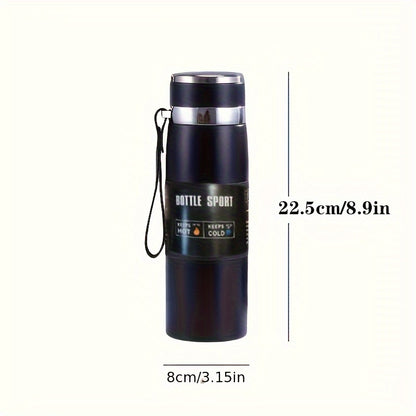 Garrafa térmica de aço inoxidável de 800 ml/27 oz com pega de transporte - Mantém as bebidas quentes durante 10 horas ou frias durante 24 horas, livre de BPA, portátil para campismo, trilhos, viagens de carro e outras atividades.