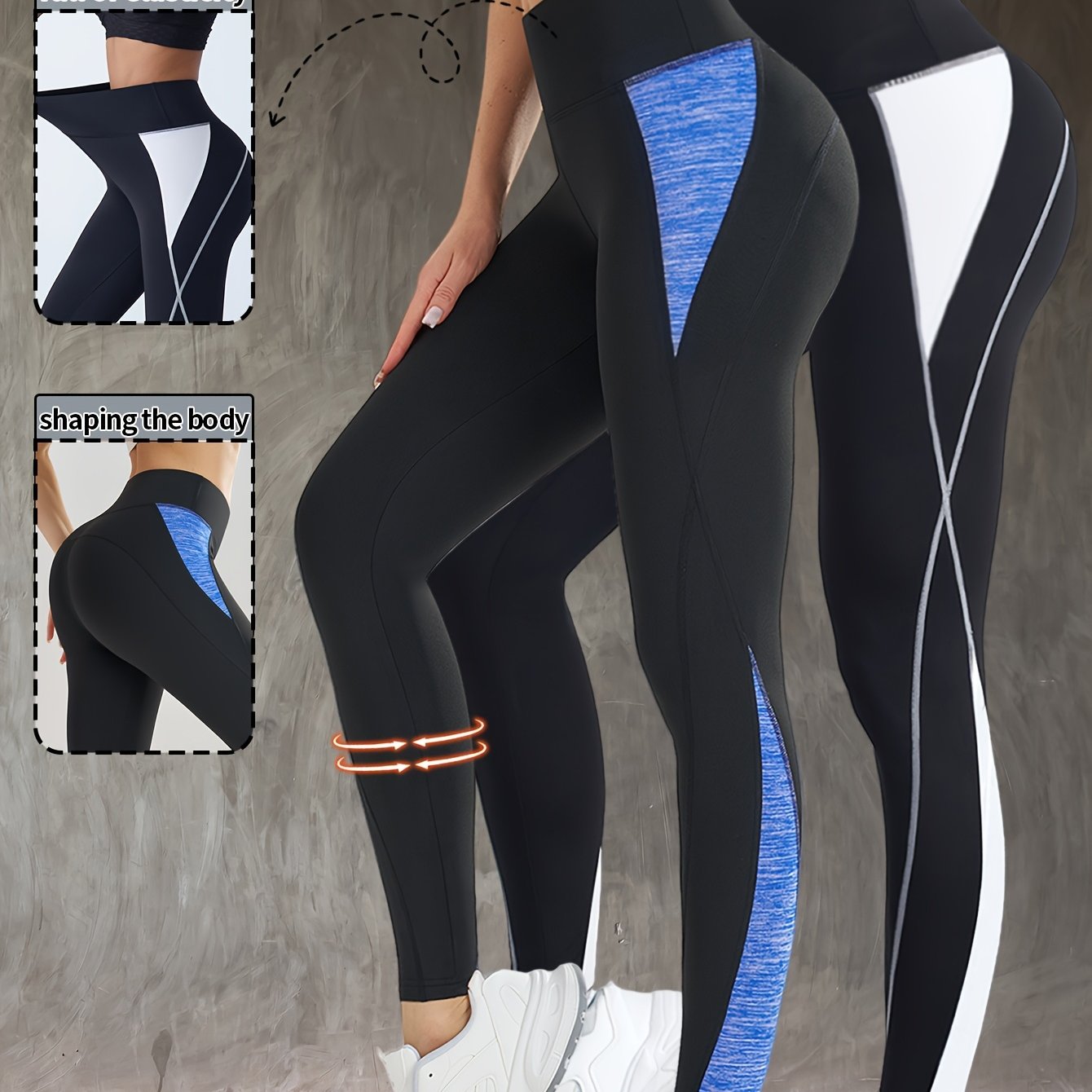 2pcs Women's Fashion Yoga Pants, Fitness Outdoor Sports Leggings, Tummy Control Butt Lifting Tight Pants, Comfortable Breathable Sweat-Absorbing Long Pants