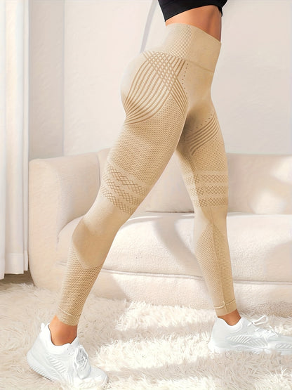 Women's Plus Size High-Waist Yoga Leggings - Seamless, Breathable & Butt-Lifting Activewear Pants