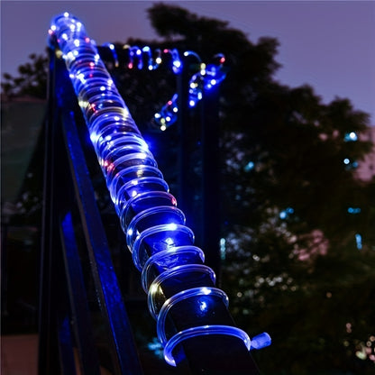 Solar LED Light Path Deck Outdoor Garden Solar String Lights Solar Rope Lights Outdoor Lighting strips Led Garland Lights For Wedding Party Christmas Halloween Decoration Garden Stair with Smart Light sensor 8 Light Modes