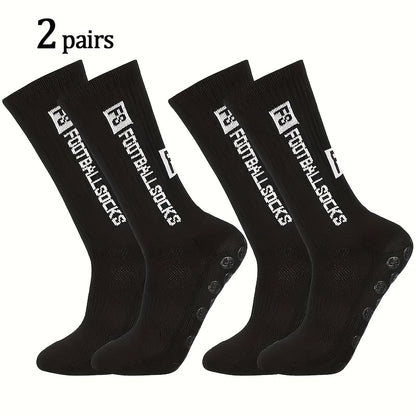 2/6/10/20 Pairs Men'S Thickened Moisture-Wicking Breathable Soccer & Basketball Training Socks - Non-Slip Grip, Cushioned Arch & Heel Support, Sweat-Resistant, Soft Elastic Athletic Socks For Outdoor Sports, Gym, Football Mat