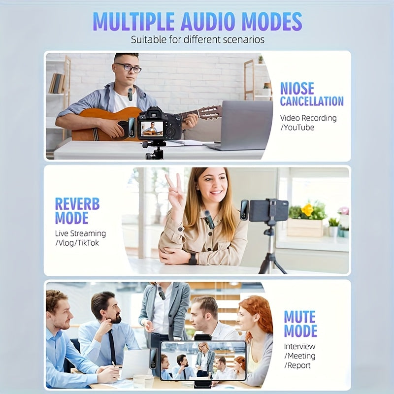 2025 New USB C Phone Mini Microphone for iPhone, Android, Camera, Utsund LED Display Wireless Lavalier Microphone for Video Recording, Clip on Lapel Lav Mics with Noise Reduction for Interview Vlog YouTube TikTok