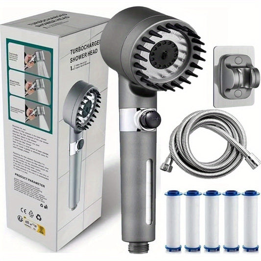 1pc Ion Drops Shower Head, 2025 New Iondrops Filtered Shower Head with Handheld Filtered Shower with Hose Adjustable Settings