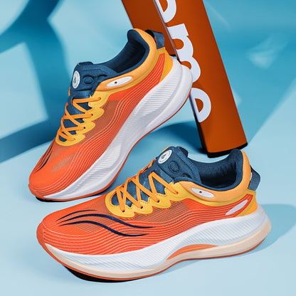 Ténis de corrida versáteis para homem e mulher - Ténis elegantes de cano baixo com fecho de cordões, topo em tecido leve e respirável, sola de borracha para treinos ao ar livre e no ginásio, ideais para corrida matinal e noturna e exercício no parque.