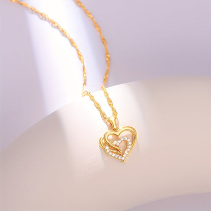 925 Silver Necklace with a Lovely Heart-Shaped Pendant for Ladies, a Perfect Gift for Ladies on Holidays And Birthdays, Suitable for Banquets And Festivals, Comes with a Gift Box.