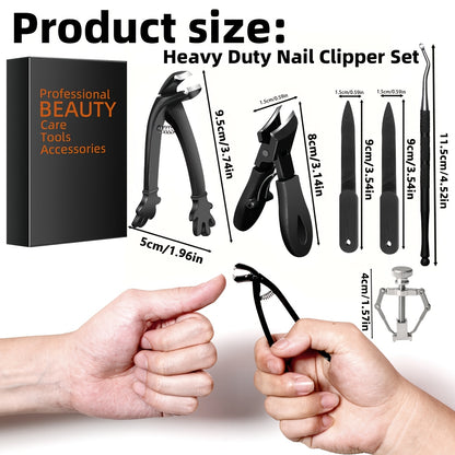 Kit com 6 Cortadores de Unhas Resistentes, Lâmina Curva Inclinada para Unhas Encravadas e Unhas das Mãos, com Mandíbula Larga, Cabo Longo, Lâmina Curva e Design à Prova de Salpicos, Cortadores de Unhas Angulados para Idosos, Homens e Mulheres