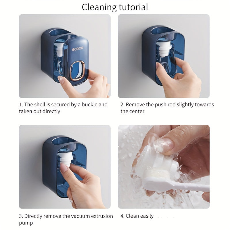 Dispensador de pasta de dentes automático e elegante para montagem na parede - Não necessita de eletricidade.