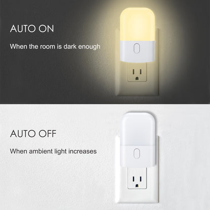 1pc/2pcs Plug-in LED Night Light, Mini Warm White LED Night Light. Bedroom, Bathroom, Kitchen, Corridor, Stairs Brightness Adjustable