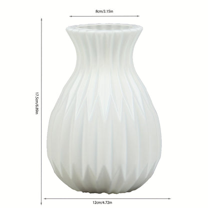 1pc Nordic Style Hydroponic Imitation Ceramic Plastic Vase, Flower Arrangement Creative Decoration Ornament Vase, Fall Halloween Room Decor, Winter Xmas Home Decor
