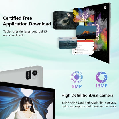Tablet PC 2 em 1 CRELANDER W30 com Android 15, 12 GB de RAM (expansível para 4+8 GB) + 128 GB de ROM, com capa, teclado, rato e caneta opcionais, Wi-Fi 2.4G/5G, GMS, GPS, Google, iPad, Tablet PC, Tablet, Pad