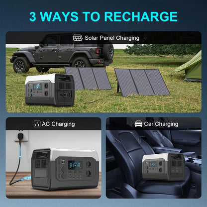 CTOLITY XP1000 1800W Portable Power Station With 200W ETFE Solar Panel, 1024 Wh LFP Battery, Solar Generator For Camping, RV, Travel