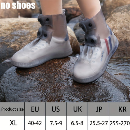 Waterproof Shoe Covers for Outdoor Work, Cycling, Skiing - Non-Slip, Durable, Soft Plastic with Adjustable Straps, White with Purple Accents, Ideal for Wet Conditions, Cycling Accessories, Sleek Design, Secure Fit Design, Wom