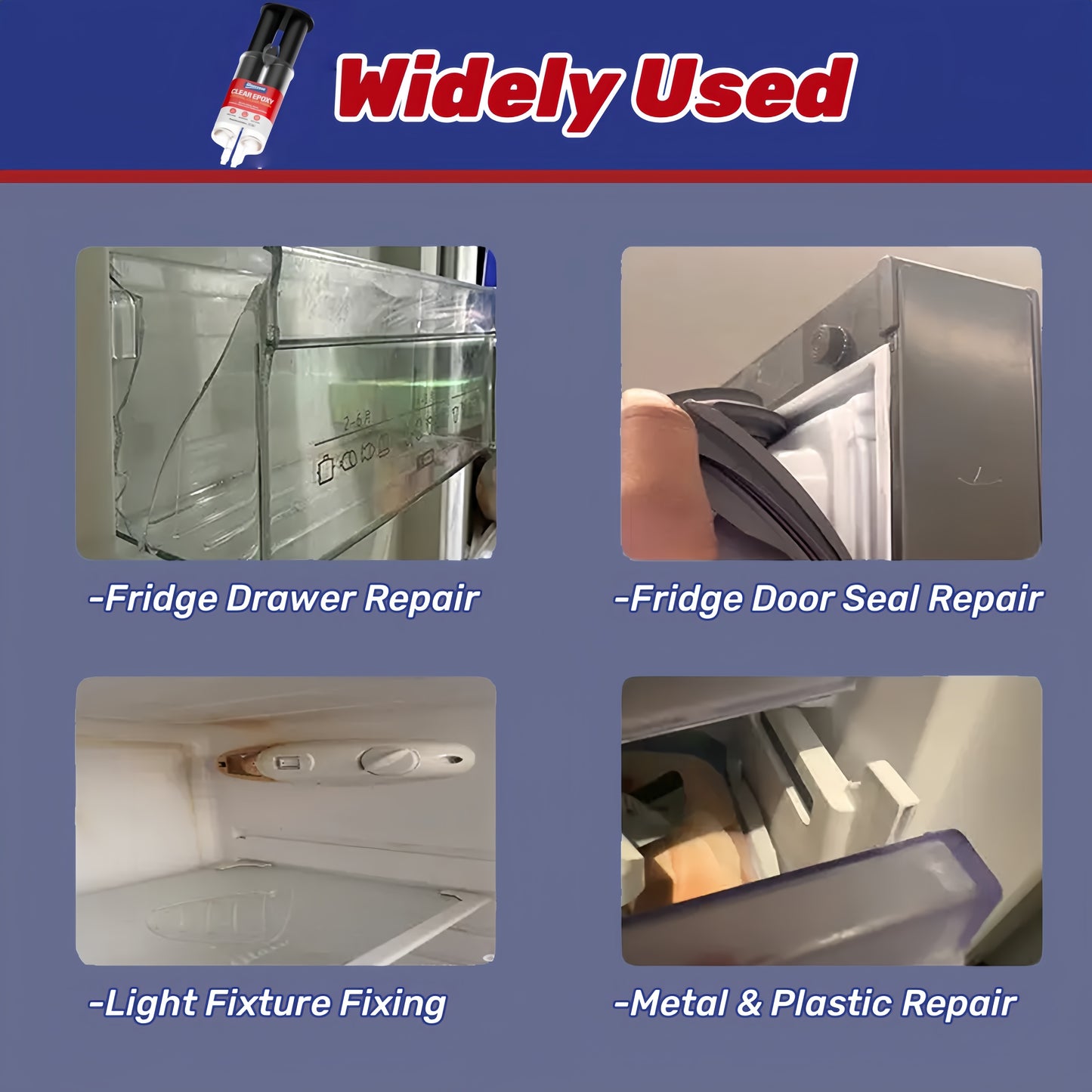 Doeyvose Clear Epoxy Adhesive Glue - Waterproof Strong Bonding, Transparent Waterproofing Sealant for Refrigerator Drawers, Doors, Floors, Walls, Roofs, Tiles - Heavy-Duty Epoxy Resin-like Formula (25ml/0.88oz) - Multi-Surfac