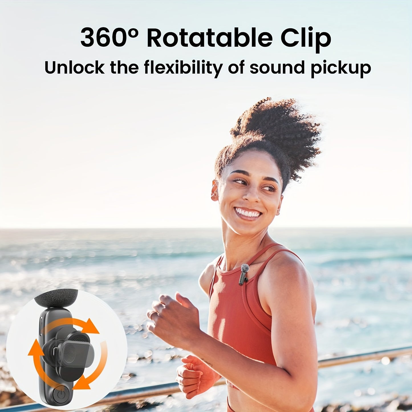 HITOZON Professional Wireless Wireless Lavalier Microphone with Noise Canceling, Plug & Play -C Receiver, Clip-On Mic for Streaming, Vlogging, Podcasting, Smartphones/Tablets, - (Compatible with iPhone/)