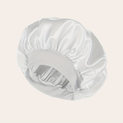 Women'S Satin Bonnet 2023, Elastic Band Hair Hat for Curling and Straight Hair, Wide Brim Sleep Cap, Bath Cap, Dry Hair Cover, 100% Polyester, Oil-Free, Comfortable Fit