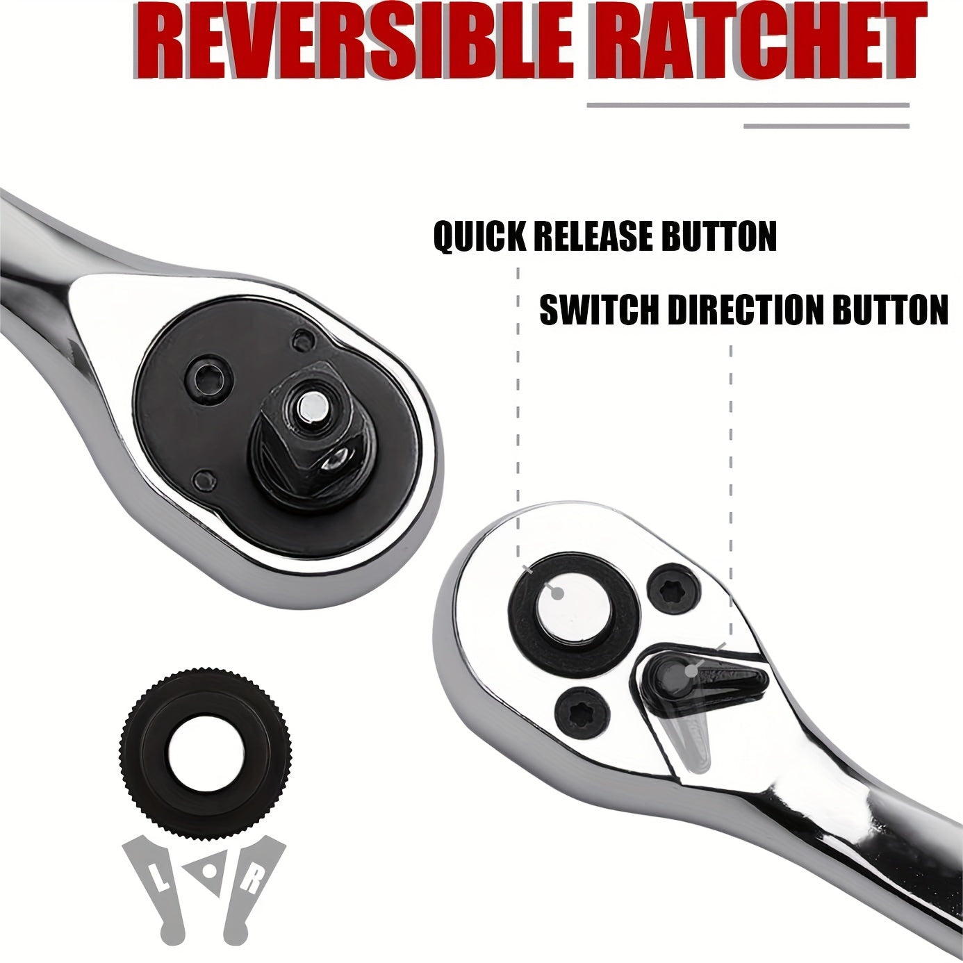 46pcs Car Repair Tool Kit, 1/4 Inch Ratchet Wrench Set with Versatile Bit Socket Set And Extension Bar, Combo Tools Kit, for Car, Motorcycle & Bicycle Repair