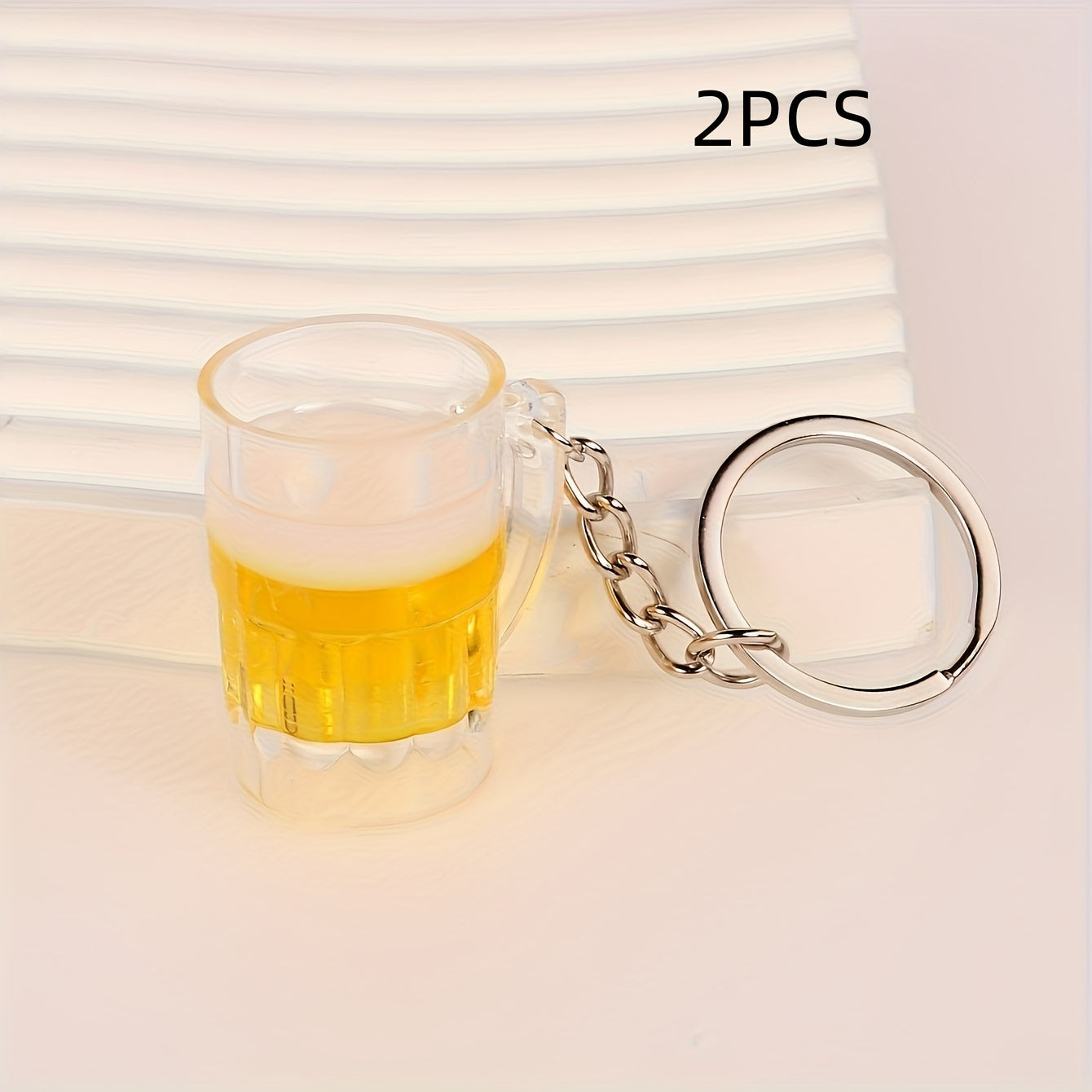 2pcs Oktoberfest Inspired Keychains - Realistic Glass Beer Mug Design, Perfect for DIY Jewelry and Decorative Accessories