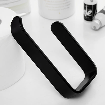 1pc Bathroom Toilet Paper Holder, Self-Adhesive No Drilling Wall Mount, Plastic Tissue Dispenser, Space-Saving Towel Rack For Home Washroom