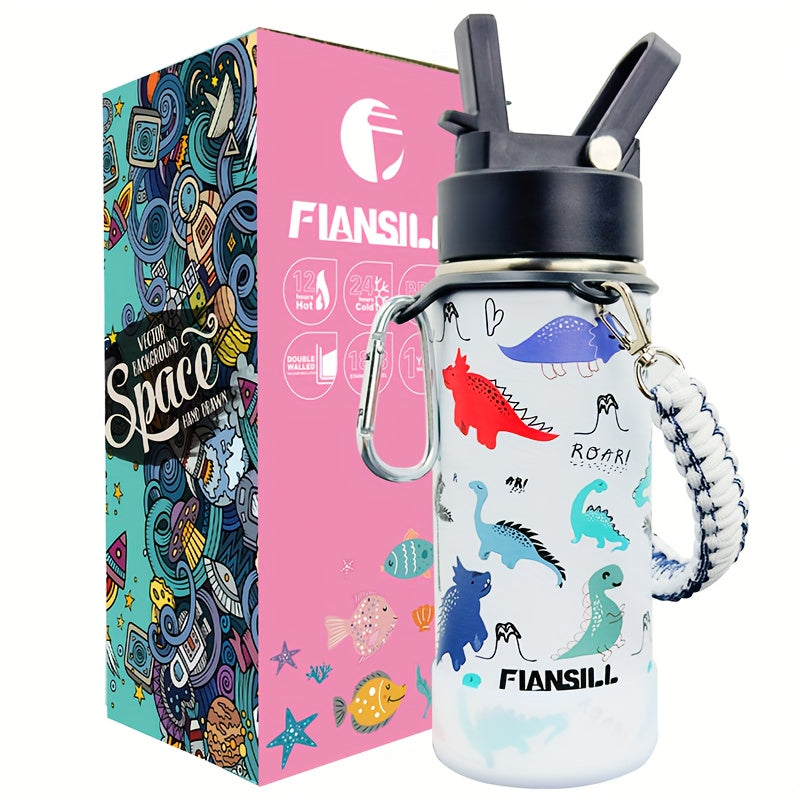 12oz Stainless Steel Vacuum Insulated Water Bottle with Flansill, Leak-Proof, BPA-Free, Portable, Ideal for Students, Daily Hydration Gift for Son and Daughter, Independence Day, Thanksgiving, New Year, Labor Day, Kids