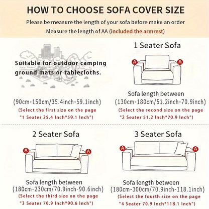 1pc Scandinavian Style All-Season Sofa Covers Cotton Blend Sofa Throw Covers Universal Featuring Botanical, Non-slip Sofa Cushion, And Majestic Cat Patterns Sofa Cover, Outdoor Picnic Mat, Outdoor Blanket, Tapestry, Tableclot