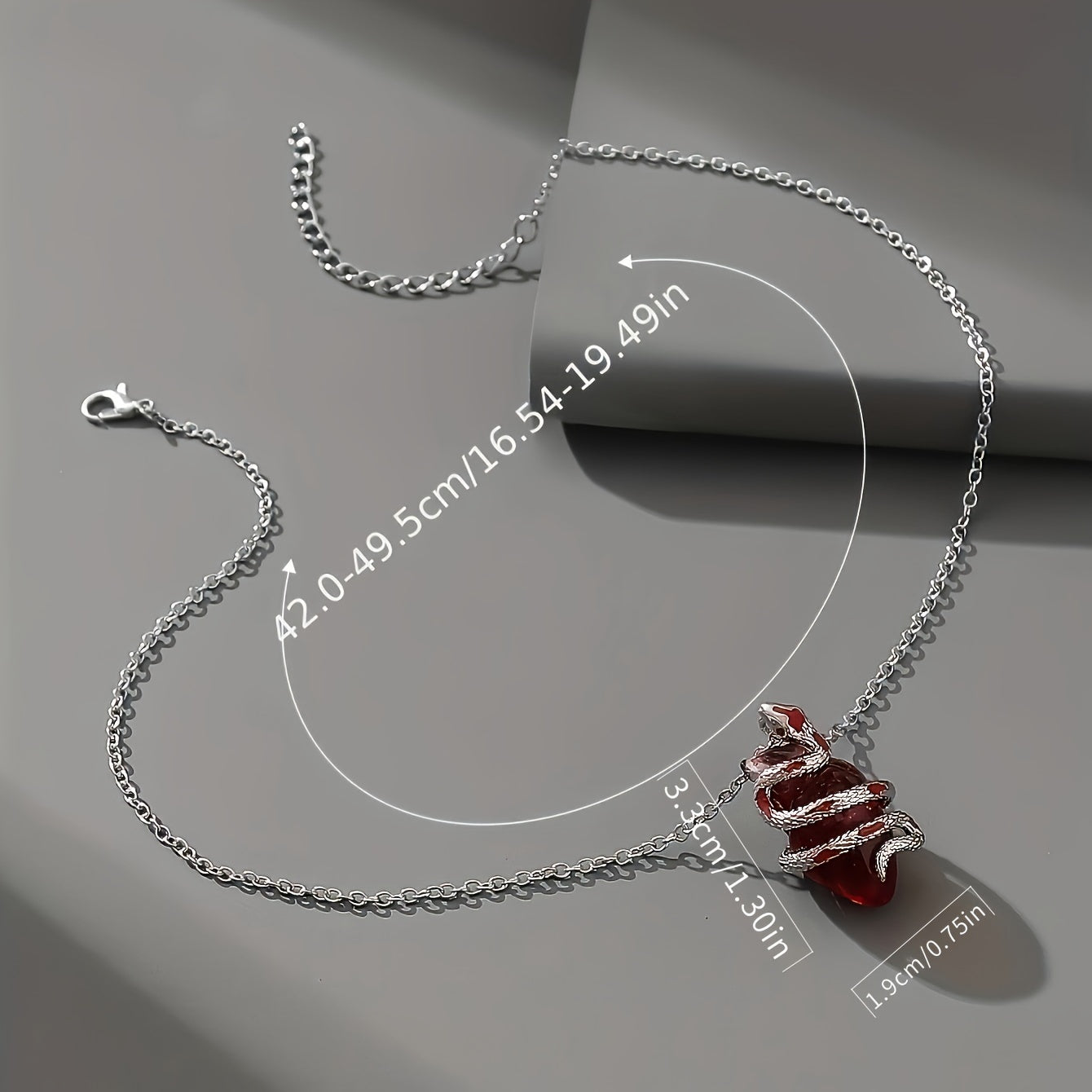 Gothic Snake Wrapped Resin Heart Decor Clavicle Chain Dark Style Pendant Necklace Y2K Necklace Jewelry For Women