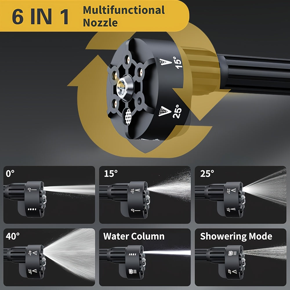 3000W 200Bar Heavy-Duty Cordless Pressure Washer - Brushless Motor, Portable with Carry Case, Compatible with Makita 18V Lithium-Ion Batteries, for Garden, Patio, Car, Machinery Cleaning - Professional & Home Use, Sleek Tool,