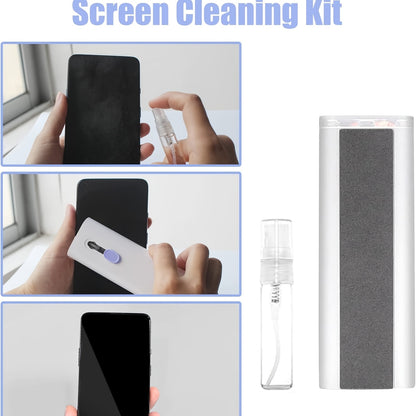 Kit de limpeza eletrónica 7 em 1 com limpador de teclado, escova extratora de teclas, caneta multifunções para limpeza de auscultadores Bluetooth, ferramenta portátil para remoção de pó de ecrãs e telemóveis, computadores portáteis, AirPods e MacBooks.