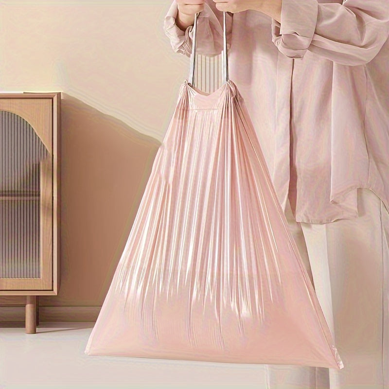 500pcs Thickened Pink Drawstring Trash Bags - Large Size, Portable and Durable, Suitable for Kitchen, Bathroom, Bedroom and Living Room Home Storage | Stylish Design with Drawstring Closure