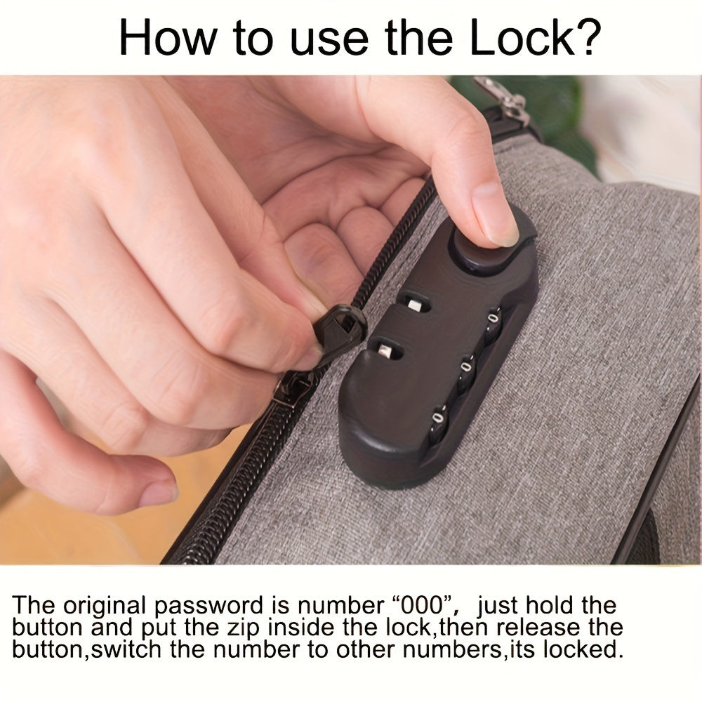 1pc Fireproof & Waterproof File Organizer with Combination Lock - 3-Layer Portable Document Storage Box for Laptop, Certificates, Travel & Home Use - Lightweight Black Office Supplies, File Storage Box, Personal Organizer, Po