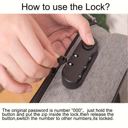 1pc Fireproof & Waterproof File Organizer with Combination Lock - 3-Layer Portable Document Storage Box for Laptop, Certificates, Travel & Home Use - Lightweight Black Office Supplies, File Storage Box, Personal Organizer, Po