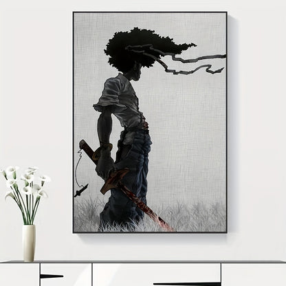 1pc African Samurai Anime Poster, Room Aesthetics Poster, Decoration Painting, Canvas Wall Art, Living Room Poster, Bedroom Painting, Home Decor, Frameless