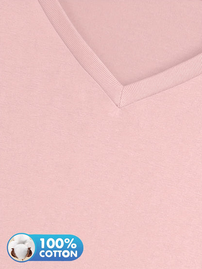 3pcs Women'S 100% V-Neck Long Sleeve T-Shirts - Soft, Durable, and Comfortable Casual Wear for All Seasons, Perfect for Holidays, Graduations, and Everyday Style, Everyday Comfort Wear | Minimalist Style | Soft Fabric Tee