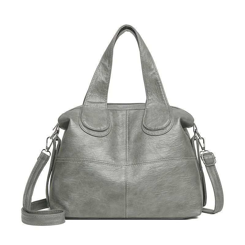 Women's Professional Tote Bag with Adjustable Shoulder Strap - Large Capacity Work Handbag, Zipper Closure, Purse for Office, Travel, Everyday - Available in Brown, Black, Beige, Gray, Camel - KINGANT, Durable Polyester Linin
