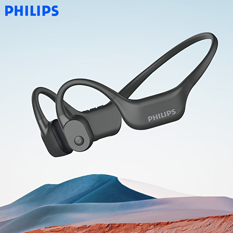 Philips bone conduction TAA6609 wireless headphones, all-round sports running wireless hanging ear open earset, ultra-long battery life, built-in 16G memory and wireless dual-mode convenient download song playback, swimming,