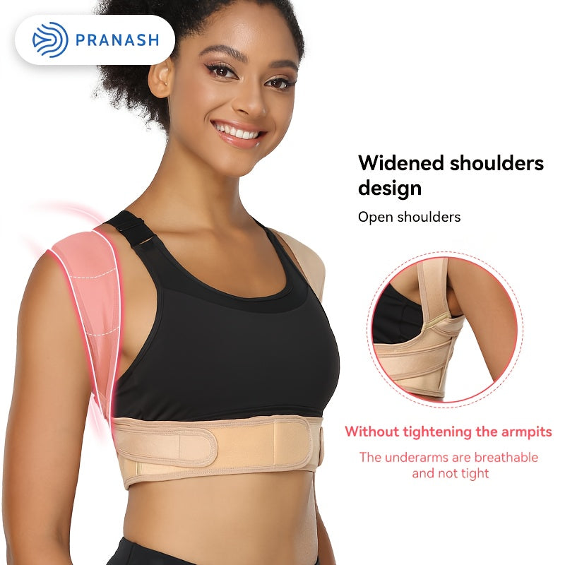 Adjustable Posture Brace with Thoracic Lumbar Support - Back, Hunchback & Round Shoulder, Comfortable Body Support Belt for &, Ideal for Scoliosis, Osteoporosis (Black)