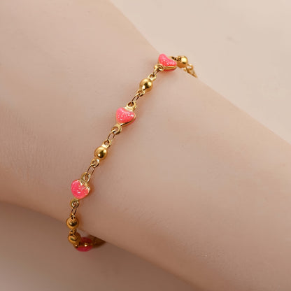 1pc 304 Stainless Steel Golden-Tone Interlocking Link Bracelet - Double-Sided Shiny Heavy Duty Chain, Durable Everyday for Wedding, Anniversary, Gift - Polishable & Tarnish-Resistant (Compatible with Male & Female Style)