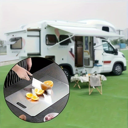 A Set of 1 Mini/Small/Medium/Large Stainless Steel Cutting Boards, Suitable for Home Kitchens And Convenient for Camping. These Durable And Corrosion-Resistant Boards Are Useful Kitchen Tools And Accessories.