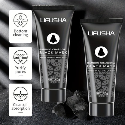 1/2pcs Bamboo Charcoal Peel Off Cleansing Mud Mask, Blackhead Cleansing, Pore Cleanser, Great For Oily Skin, Face Mask For Women And Men