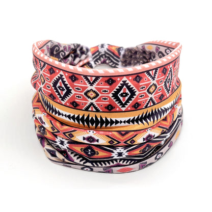 1pcs Stylish African Printed Boho Headband for Women - Stretchy Yoga Running Turban Hair Accessory