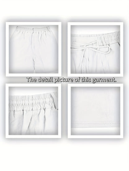 Men'S Casual Summer Linen Shorts - Light Gray, Breathable 5-Inch Shorts with Pockets, Perfect for Beach & Outdoor Activities, Casual Summer Wear|Relaxed Fit Shorts|Pocketed Shorts