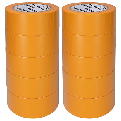 20pcs Orange Painter's Tape, 30mm x 50m - Removable Adhesive for Walls, Automotive, and Home Decoration, No Solvents Needed, Strong Bonding for Concrete Surfaces, Wall Adhesive | Consistent Width | Strong Adhesive