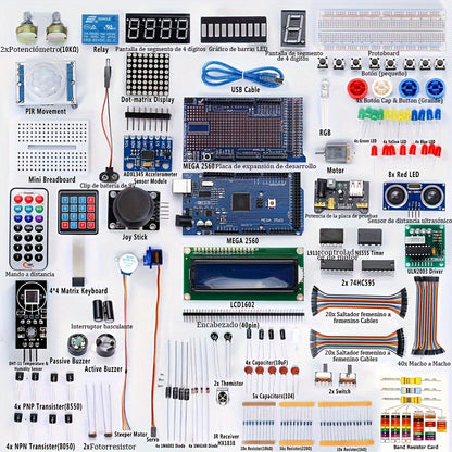 1 Set Full Version Starter Kit For Arduino Beginner Learning, MEGA 2560 Servo Motor LCD1602 Model