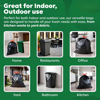 cs oof Drawstring Trash Bags, Extra Large 3.0mm Thick Plastic Bags, 3.0mm is Strong, Suitable for Home, Office, Kitchen, Bathroom, Outdoor, Commercial Use - Compatible with Trash Cans & Trash Cans, Kitchen Waste Disposal, Gar