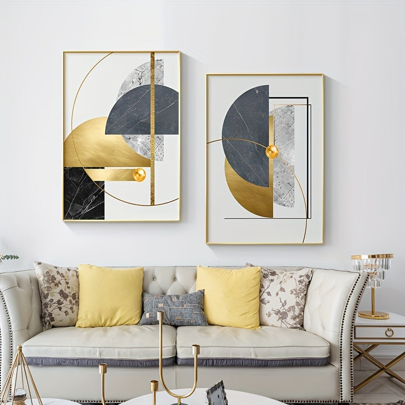 3pcs, Modern Golden Abstract Geometric Wall Poster, Animal Home Decor, Canvas Painting, For Living Room Porch Home Decoration 15.7*23.6in/40cm*60cm Frameless
