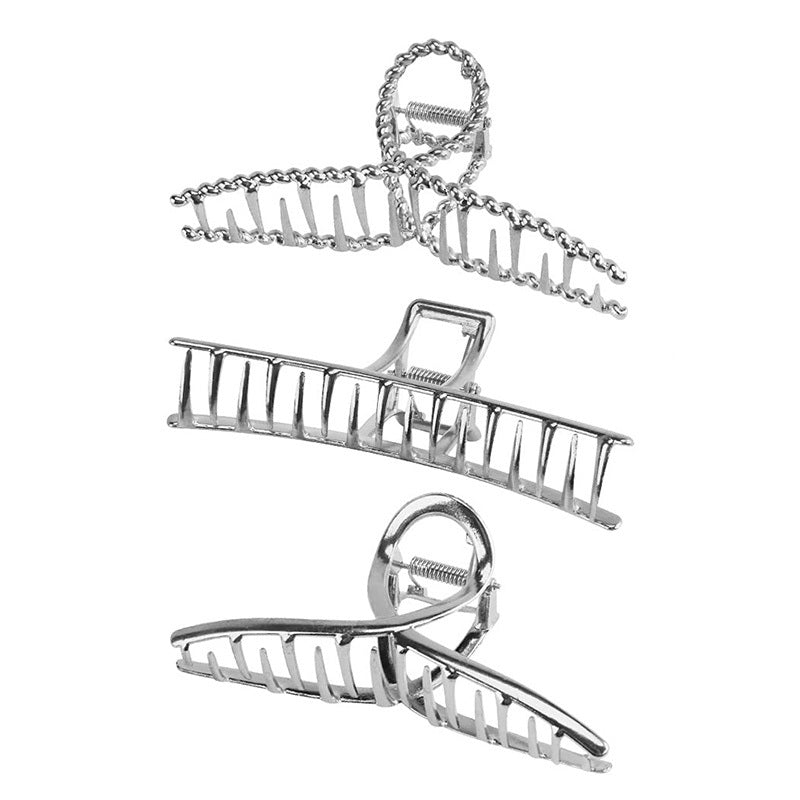 3pcs/set Trendy Metal Hair Claw Anti-slip Hair Crab Clip Elegant Geometric Hairpin Decorative Hair Accessories For Women, ideal choice for gifts