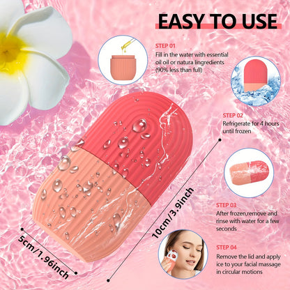 1pc Silicone Ice Roller for Face - Fragrance-Free, Battery-Free Facial Care Tool & Accessory
