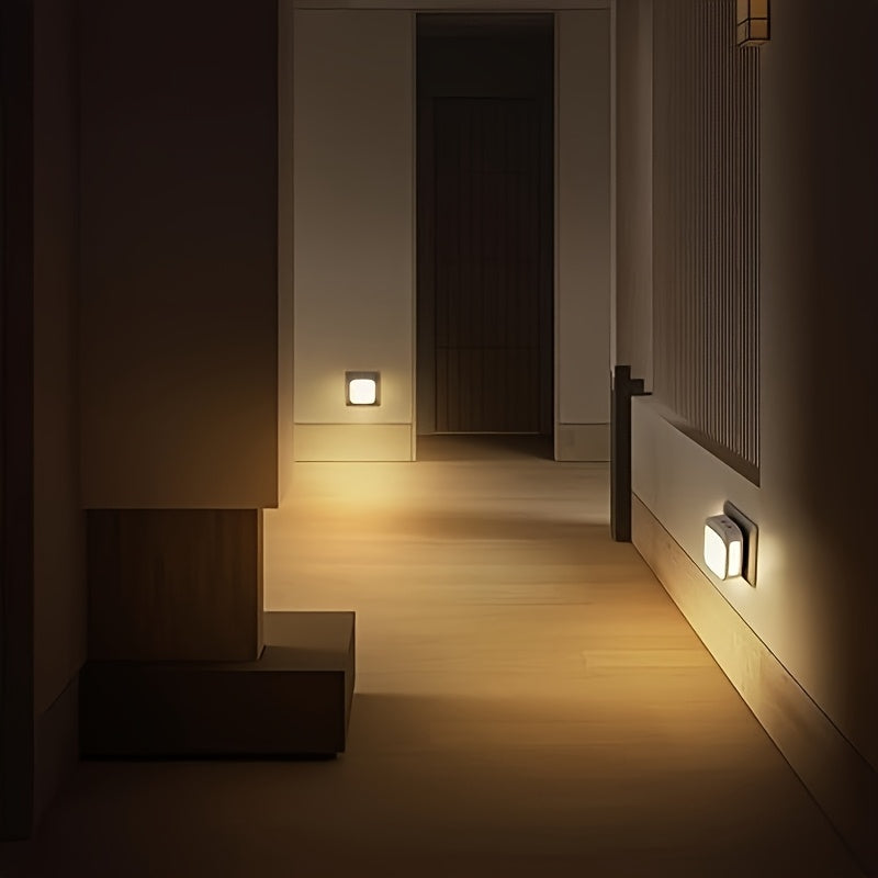 Under Cabinet Light, Plug-in LED Night Light, 1pc or 2pcs, with Motion Sensor, Supports 10%-100% Dimming. Suitable for Offices, Staircases, Hallways, Bedrooms, Basements, Garages, Under Cabinet Lighting, Under Cabinet Lights