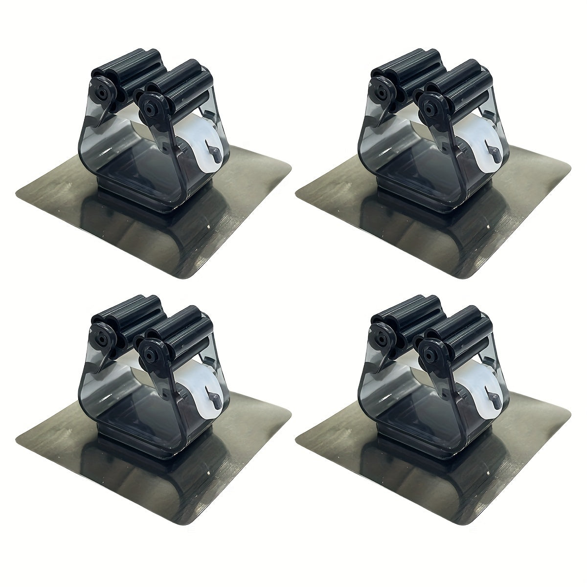 4pcs, Strong Mop Hook, Mop Clip, Punch-free Wall Mounted Mop And Broom Storage Clip, Adhesive Mop Storage Holder, Mop Hanging Rack, Multifunctional Tools Storage Clip For Bathroom Kitchen Garden, Strong Sticky, Cleaning Acces