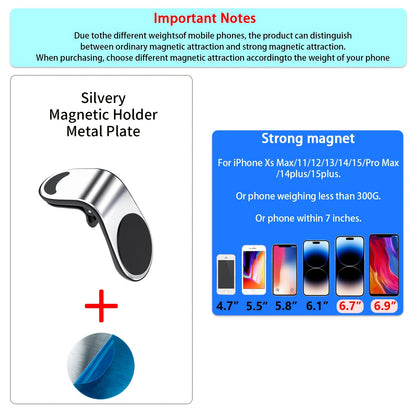 Car Magnetic Phone Holder in L Shape Stand Magnet Cellphone Bracket Car Magnetic Holde