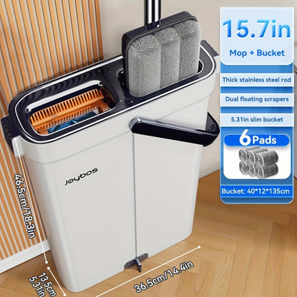 [Narrow Gap Magic] Hand-free Flat Mop And Bucket, Home Floor Cleaning, Recommended for Bedrooms, Living Rooms, Bathrooms, Kitchens, Patios, for Vinyl Wood And Tile Floors, Floor Cleaning, Cleaning Supplies, Cleaning Tools, Ho